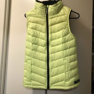 Neon yellow puffer vest